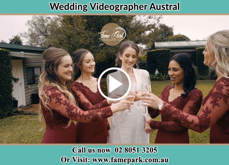 Bride and her secondary sponsors making a toast Austral NSW 2179