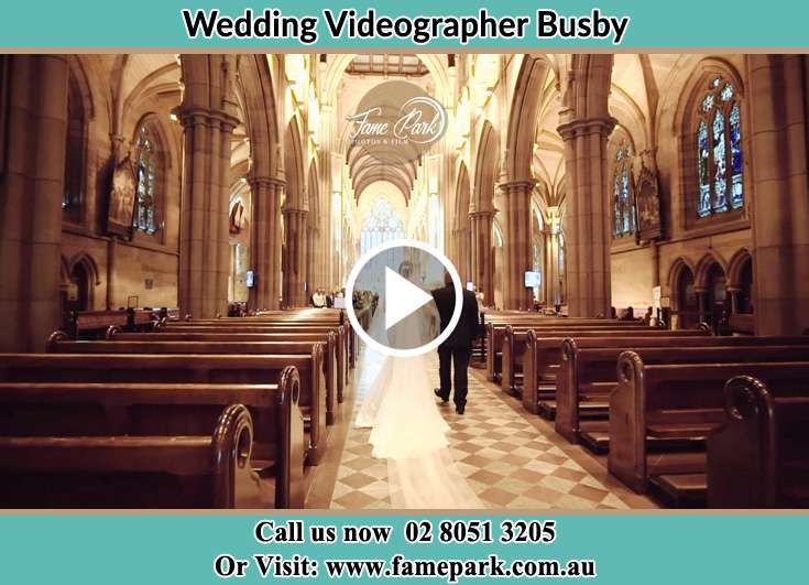 Bride and her father walking at the aisle Busby NSW 2168