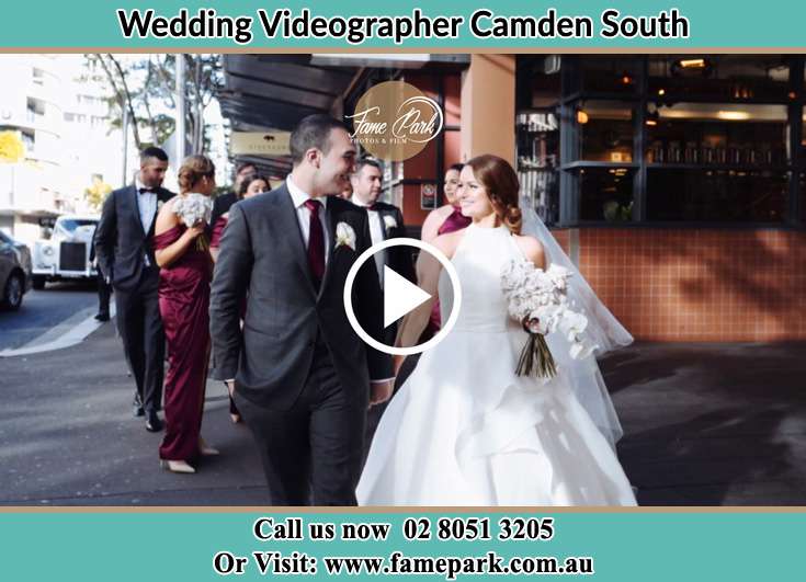 The Groom and the Bride walking in the streets Camden South NSW 2570