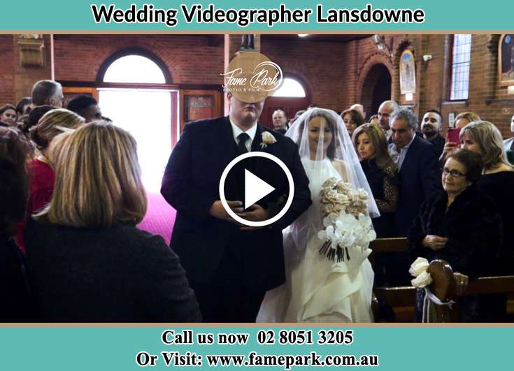 Bride and Groom walking at the aisle Lansdowne NSW 2430