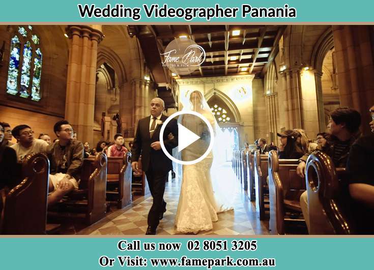 Bride and her father walking in the aisle Panania NSW 2213