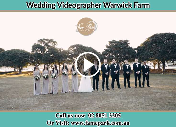 The newly wed pose with their brides maids and best mans Warwick Farm NSW 2170